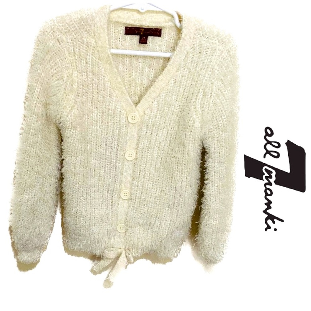 7 FOR ALL MANKIND Sweater W/Cute Buttons & A Bow At Hemline Size 2T